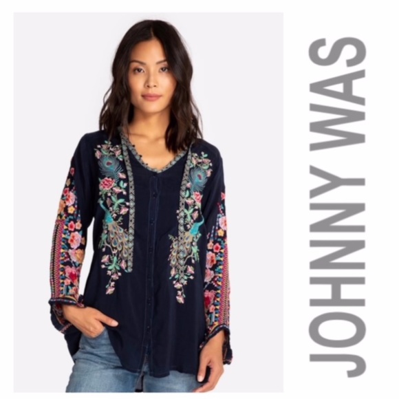 johnny was peacock sable blouse
